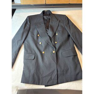 Oscar Da la Ranta Mens Double-Breasted Blazer With Gold Buttons Size 43 L